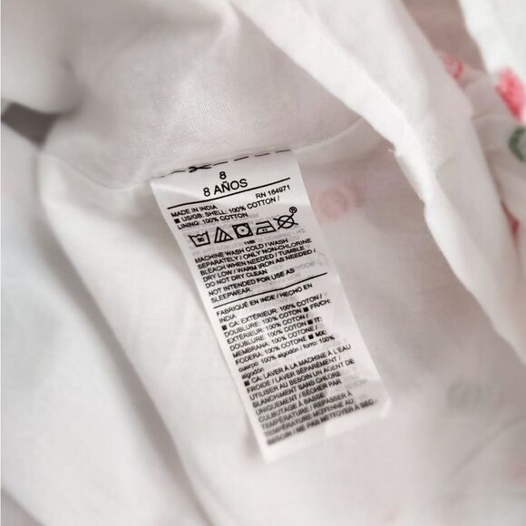 Girls' White and Pink Ruffle Dress - Picture 5 of 5